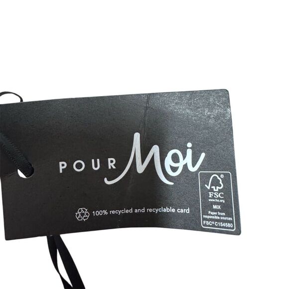 NWT Pour Moi Women's Underwired Halter Bikini Top Black Size 38D - Picture 3 of 5